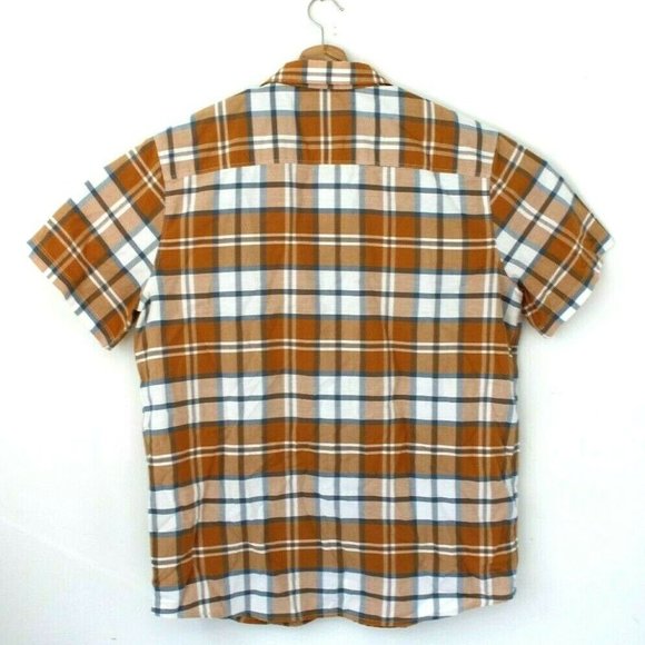 Mountain Hard Wear Mens Large Short Sleeve Orange Button Up Summer Shirt - Picture 2 of 4